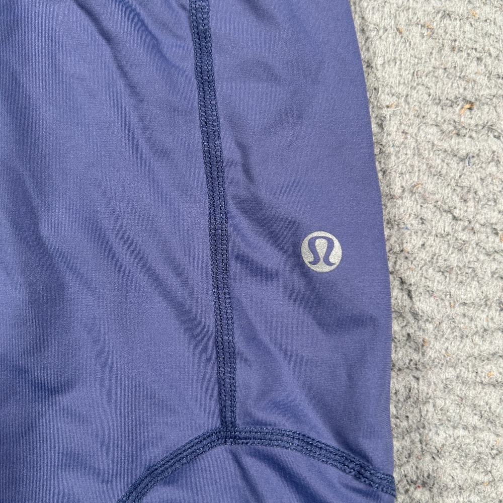 Lululemon Wet Dry Warm Shorts Womens 28x3" Blue‎ Drawstring Padded Cycling? - Picture 4 of 9